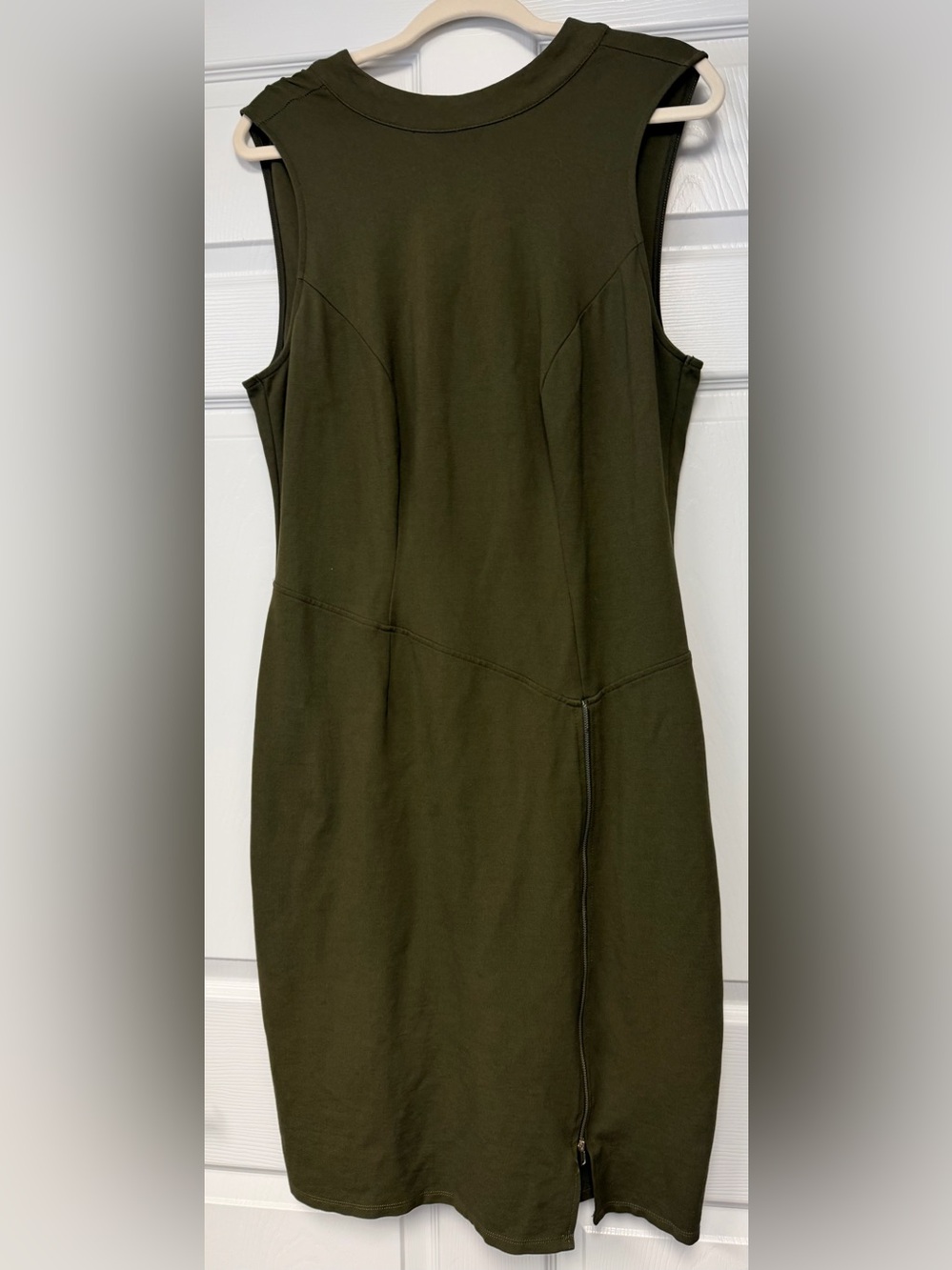 Love Squared Olive Green Sleeveless Midi Shift Dress